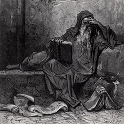O mago Merlin, de Orlando Furioso de Ludovico Ariosto (1474-1533), publicado pela Hachette em 1888